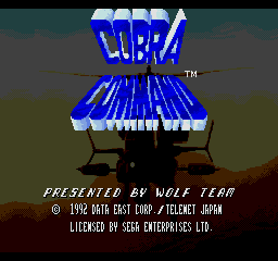 Cobra Command Title Screen